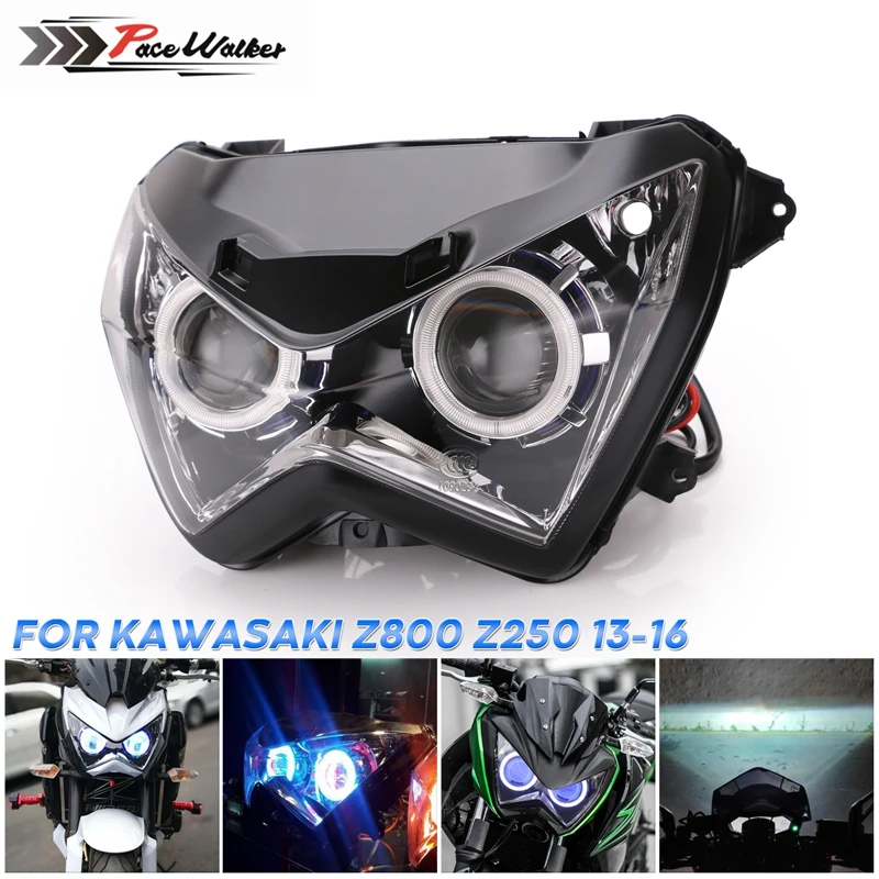 Комплект фар головного света Halo Eye HID для Kawasaki Z800 z250 2013 2014 2015 2016 голубого цвета| |