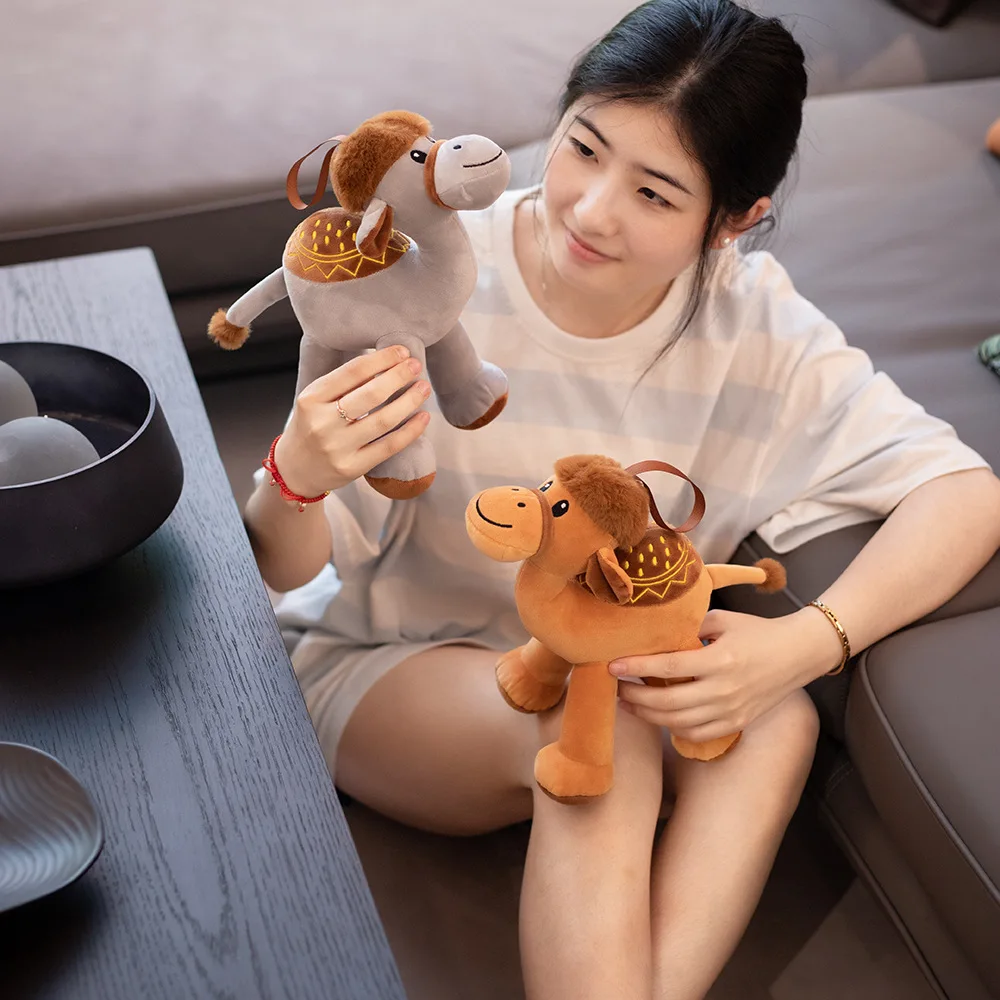 Игрушка-имитация животного 25 см плюшевая набивная кукла-верблюд реквизит для