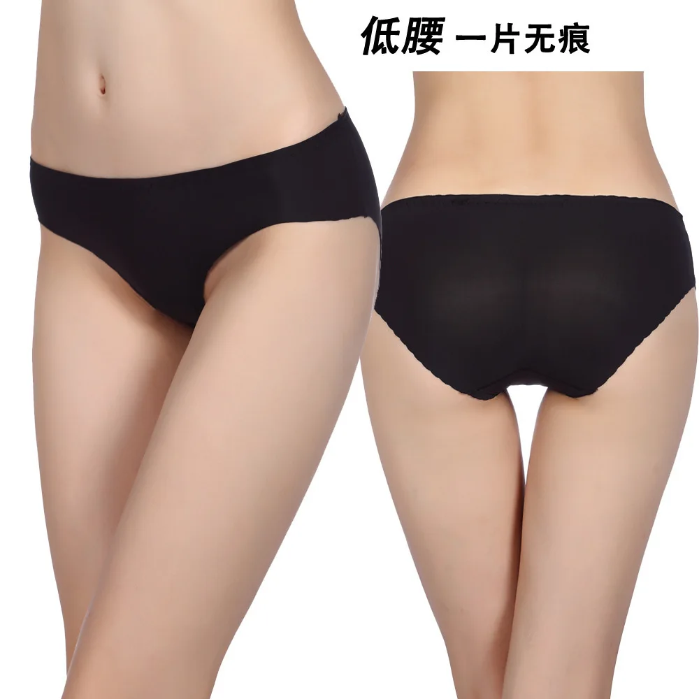 

Ice silk underwear girl student ice silk traceless plain underwear women low waist plain underwear lingerie femme