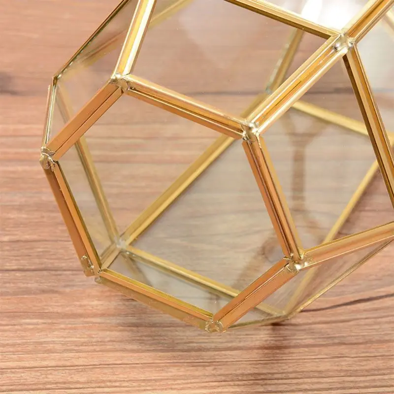 Винтажная декоративная шкатулка для ювелирных изделий латунный стеклянный