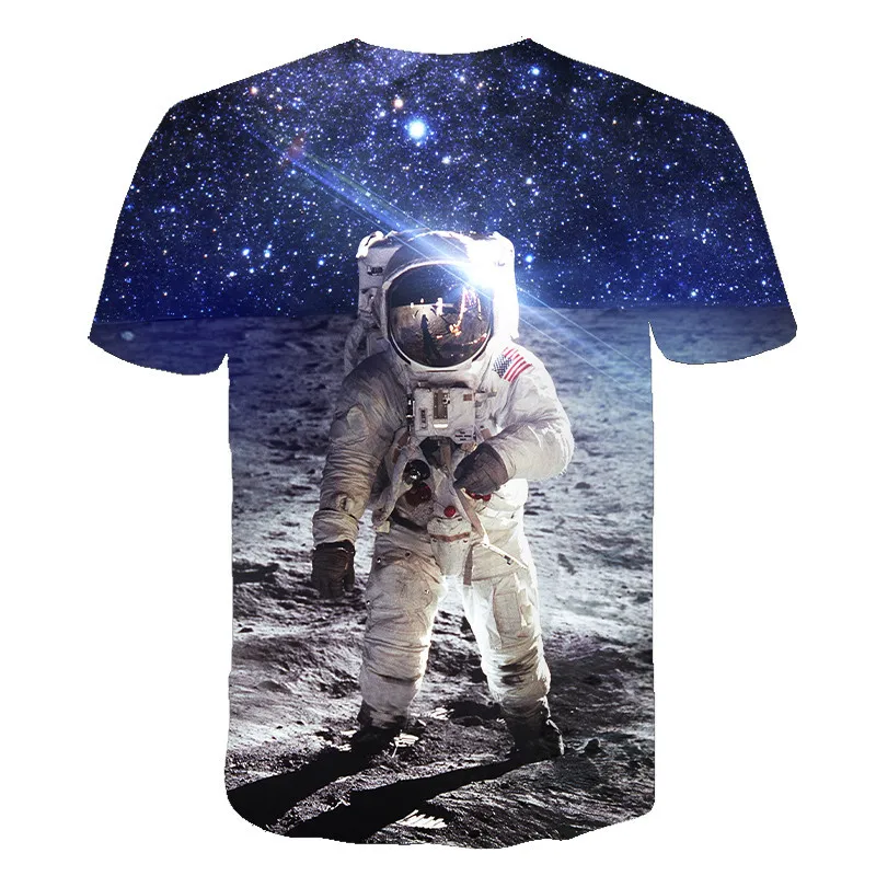 Лето 2020 новая мужская одежда футболка 3D космический астронавт Футболка с принтом