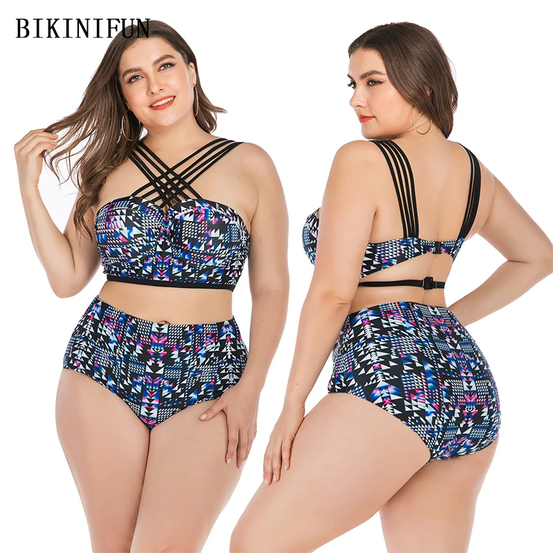 Новинка сексуальный женский купальник бикини в клетку с принтом бандажный на