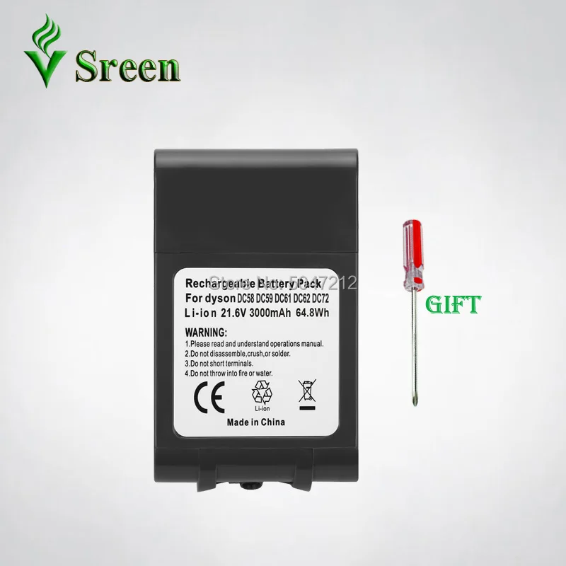 Сменный аккумулятор серии DYSON литий-ионный 3000 мАч 21 6 в V6 965874-02 DC61 DC62 DC72 DC58 DC59 DC74 |