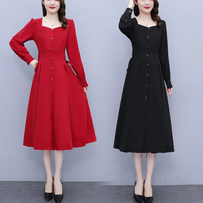 

Платье-рубашка женское с длинным рукавом, милое пикантное свободное приталенное Повседневное платье-трапеция для вечеринки, коктейля, фигу...