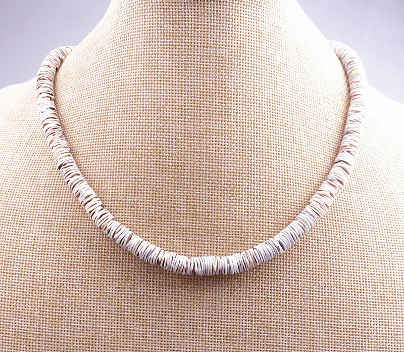 Ожерелье из серых ракушек для мужчин и женщин ожерелья с круглыми бусинами