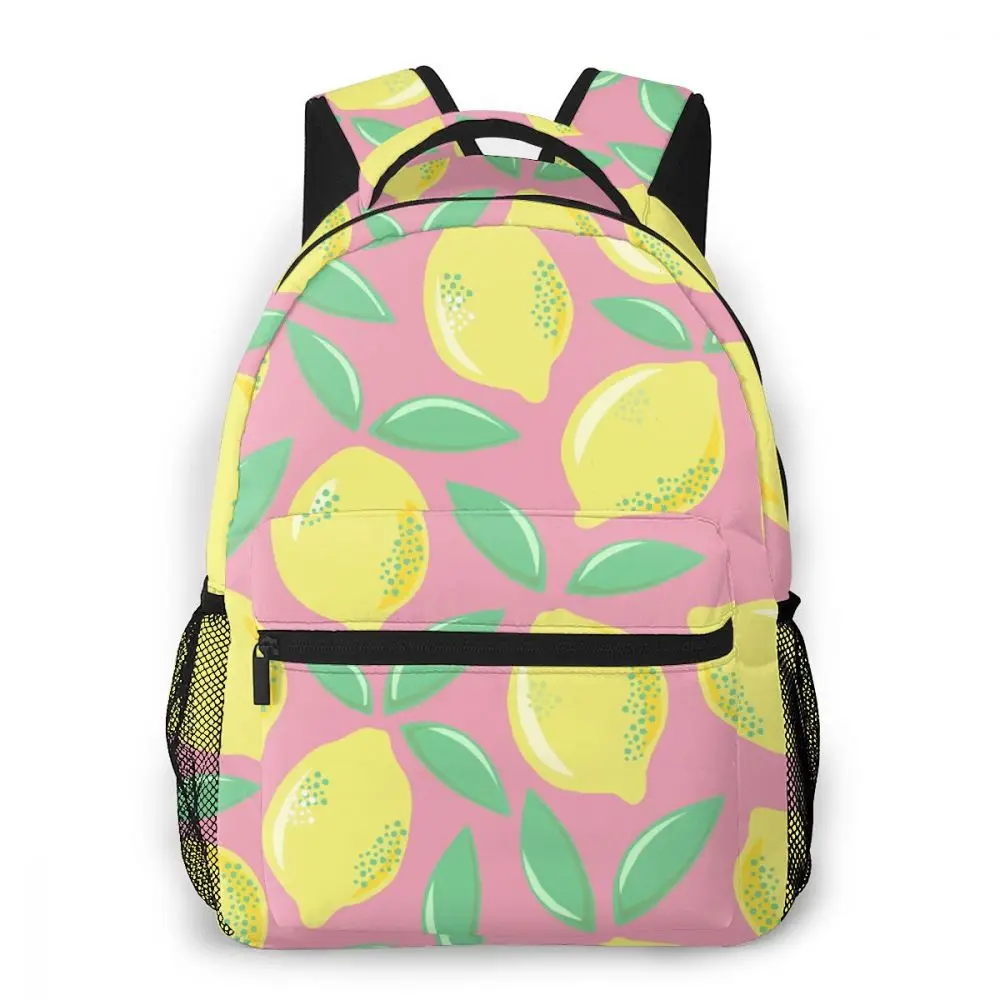 

2021 Travel Backpacks Cute Oranges Lemons And Leaves Colors Girl Backpack For Women Large Capacity School Bag For Teenage