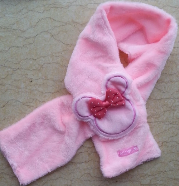 Флисовый Шарф для девочек Детский Теплый шарф с мультяшным рисунком короткий