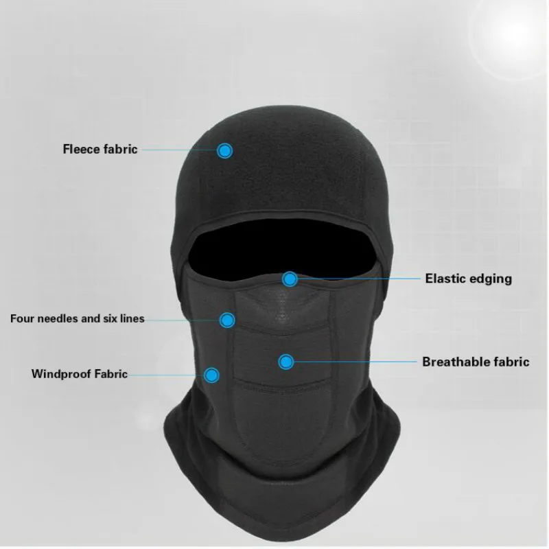 Полярная флисовая шерстяная Балаклава мотоциклетная теплая маска для лица