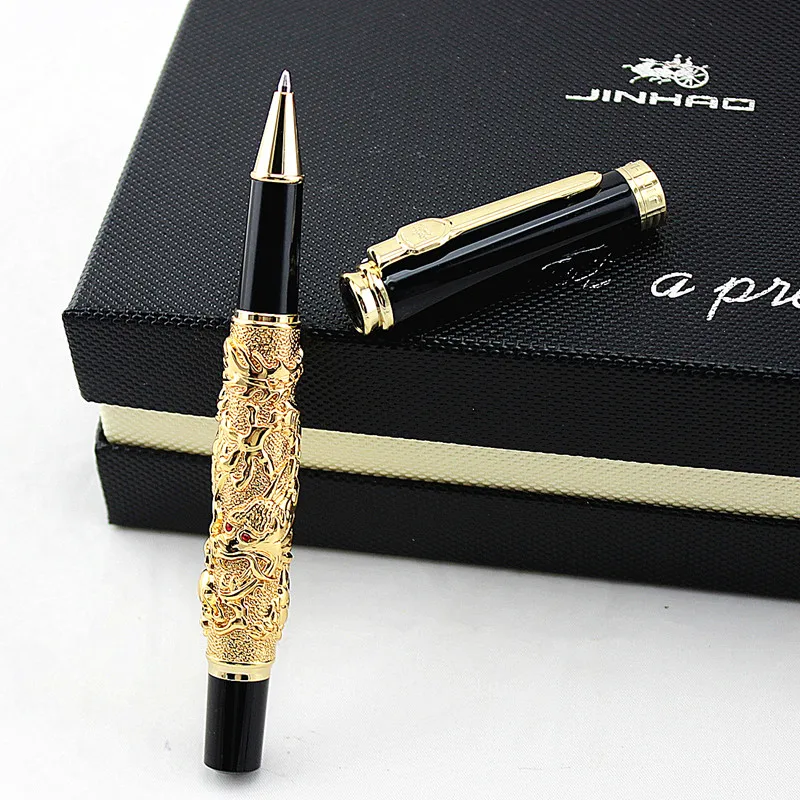 Винтажная Роскошная Шариковая ручка Jinhao красивая волнистая с драконом коллекция