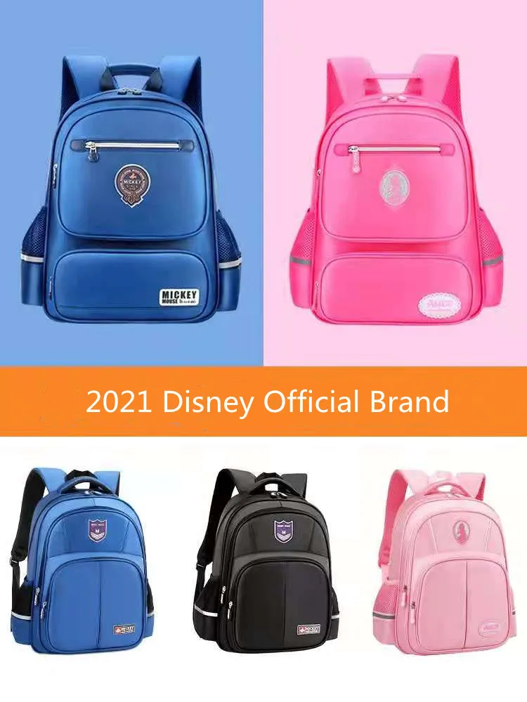 Disney Mickey School Bags For Boys Girls Primary Student Shoulder Orthopedic Backpack Large Capacity Water Proof  Light Mochila