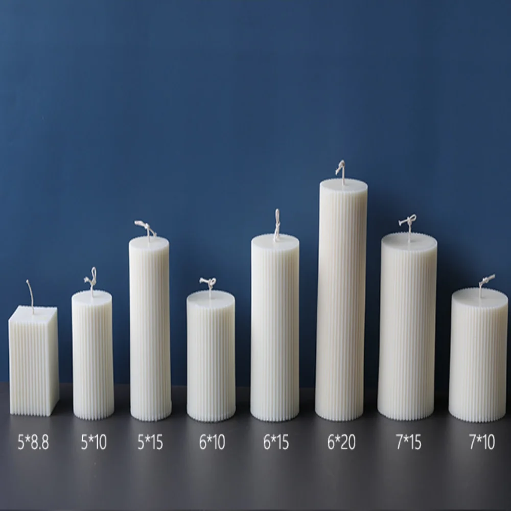 Long Stripe Acrylic Pillar Roman Column Candle Molds Plastic Cylinder Rib Making Kit Mould DIY Bougie Handmade Supplies | Дом и сад