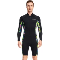 1 5mm neoprene snorkel wetsuit men keep warm scuba diving suit short sleeve triathlon swimsuit for underwater surf snorkeling