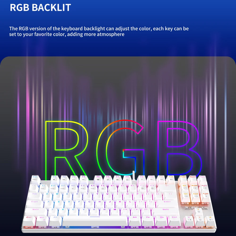 Игровая механическая клавиатура с подсветкой Mix/RGB проводная USB US/RU черный/красный