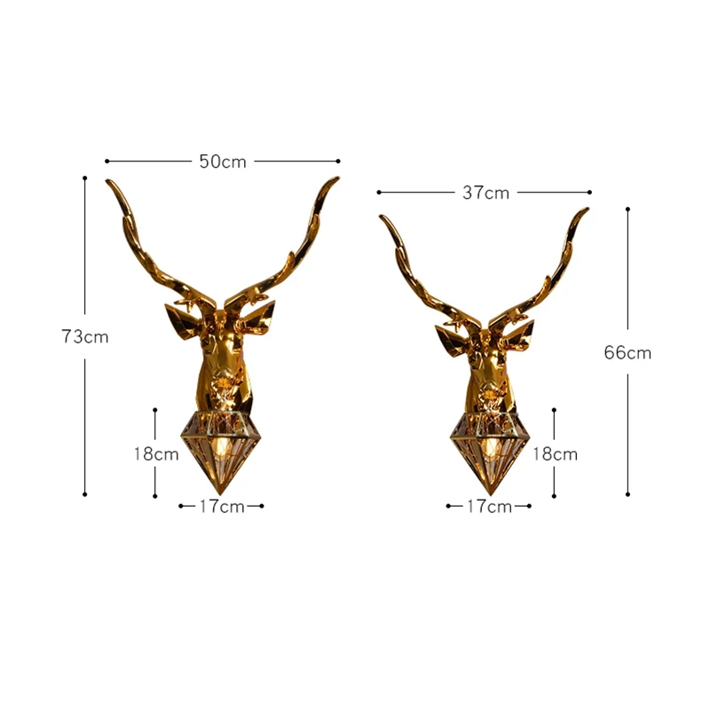 Светодиодный настенный светильник в виде головы оленя для гостиной спальни