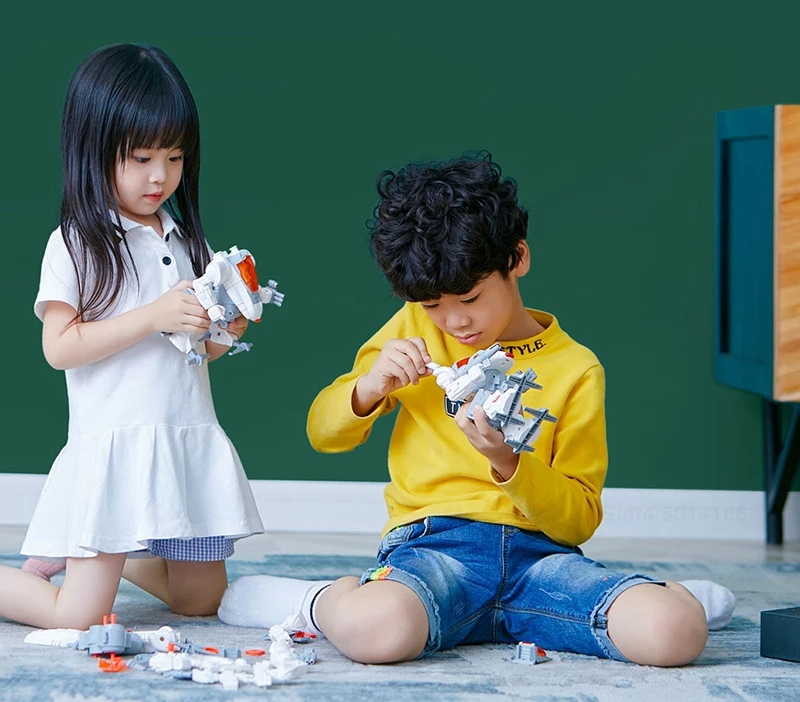 XIAOMI MIJIA Bravokids Робот Детская самодельная игрушка набор модель воина фигурка строительные блоки сборная игрушка мальчик девочка подарок
