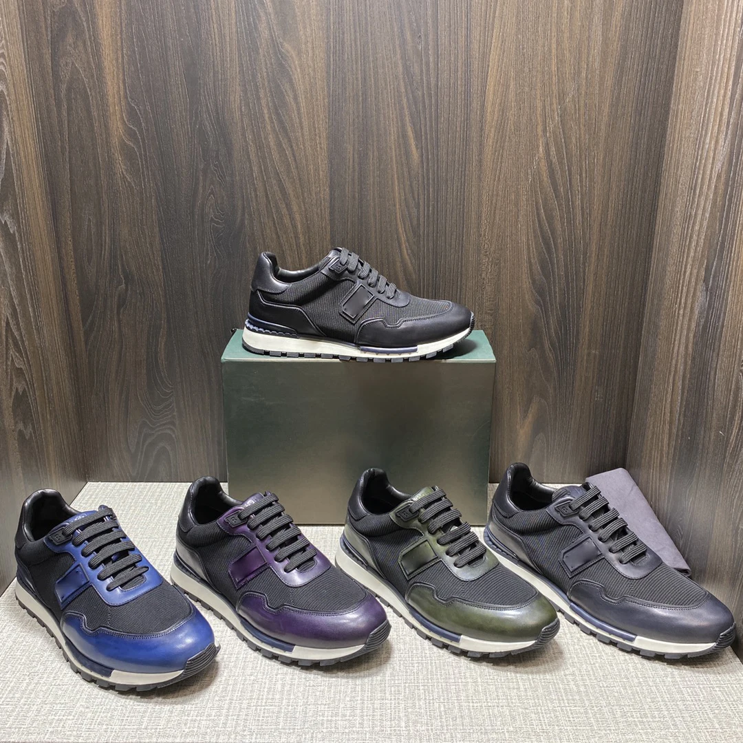 

New new color series sport track leather and nylon low top sports shoes.