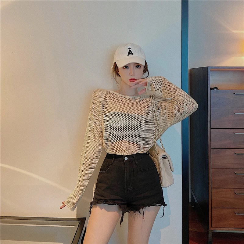

2021 Autumn New Backless Sexy Sweaters Female Hollow Long Sleeve Pullovers Elegaht Loose Tops Ladies Casual Solid Knitting Sweat