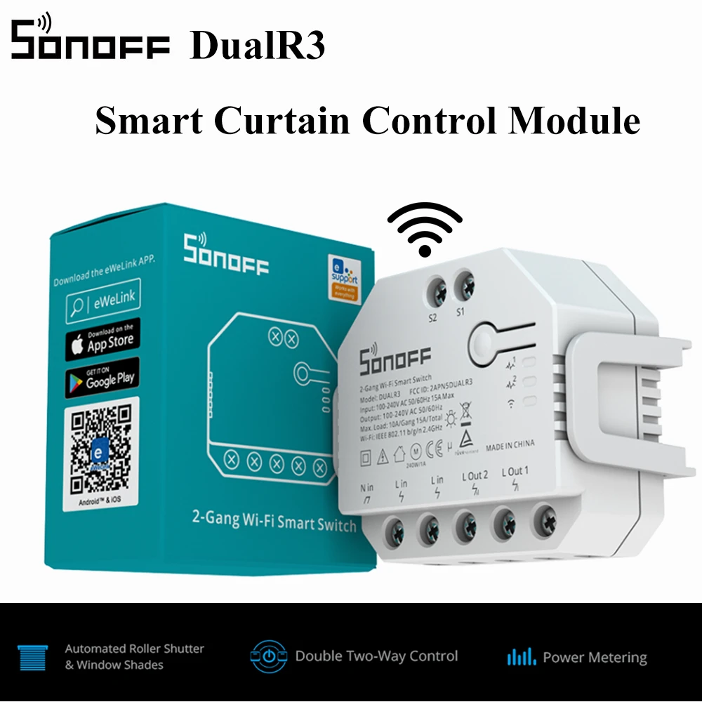 SONOFF DUALR3 умные Моторизованные электрические шторы роликовые повязки оконные