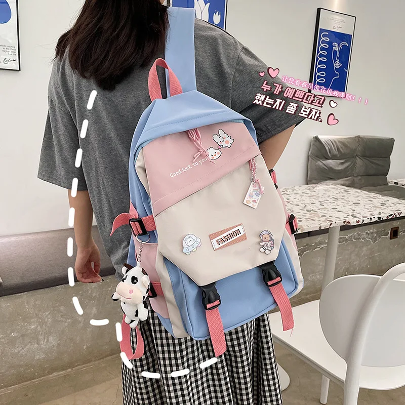 Новинка 2021 Женский нейлоновый рюкзак Корейская версия Вместительная дорожная