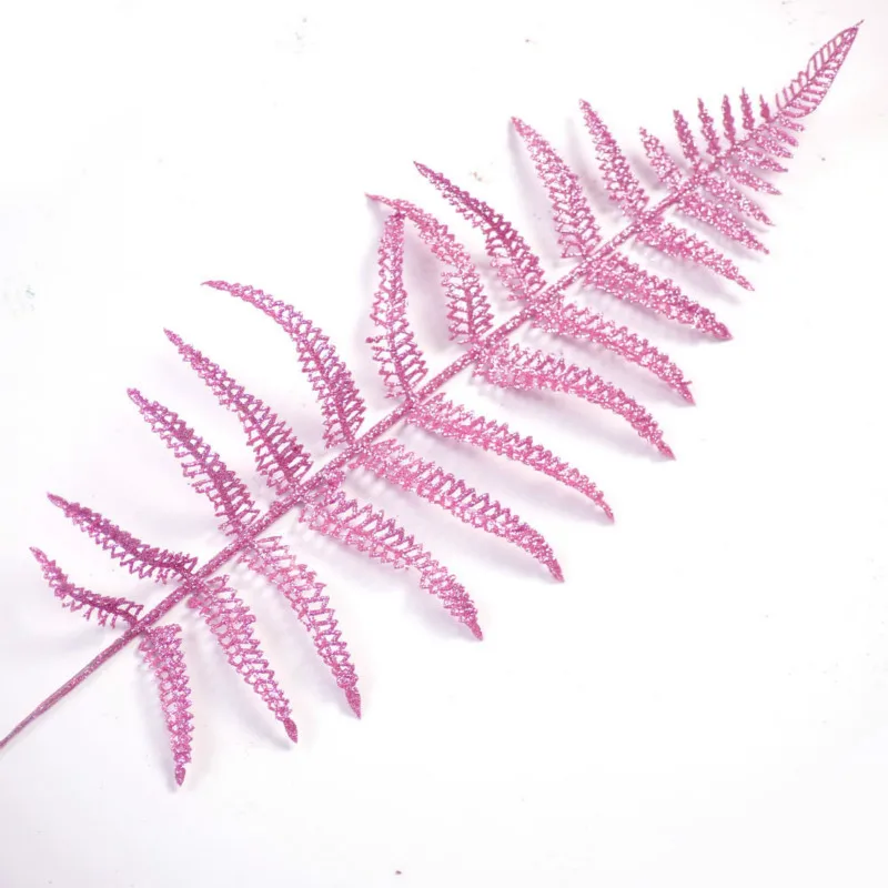 Pink A 20 шт. блестящие Порошковые листовые украшения, подарки на рождественскую елку, семейные вечерние украшения, счастливый год, сделай сам, золото и серебро, 40 см - Цвет: Pink A