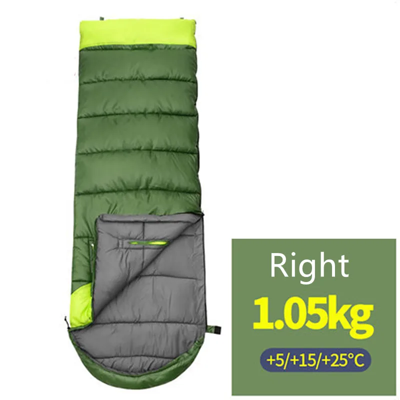 Green 1.05kg (Right) Водонепроницаемый дорожный спальный мешок на молнии, ветронепроницаемый конверт для путешествий, походный мешок для путешествий на открытом воздухе Hikin - Цвет: Green 1.05kg (Right)