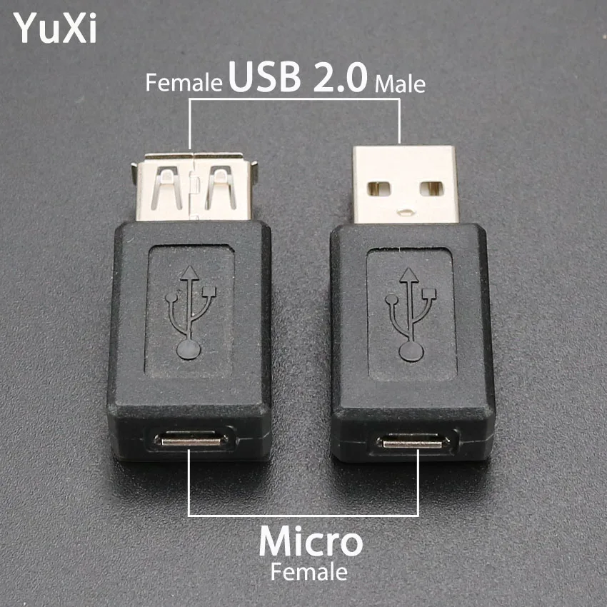

YuXi New USB Adapter USB 2.0 Type A Female socket male Plug to Micro USB B Female Adapter Converter usb to Micro usb connector
