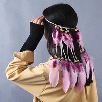 feather headband boho feather headwear hippie headdress bohemian hairband for women hair feather womens hair prom accessories
