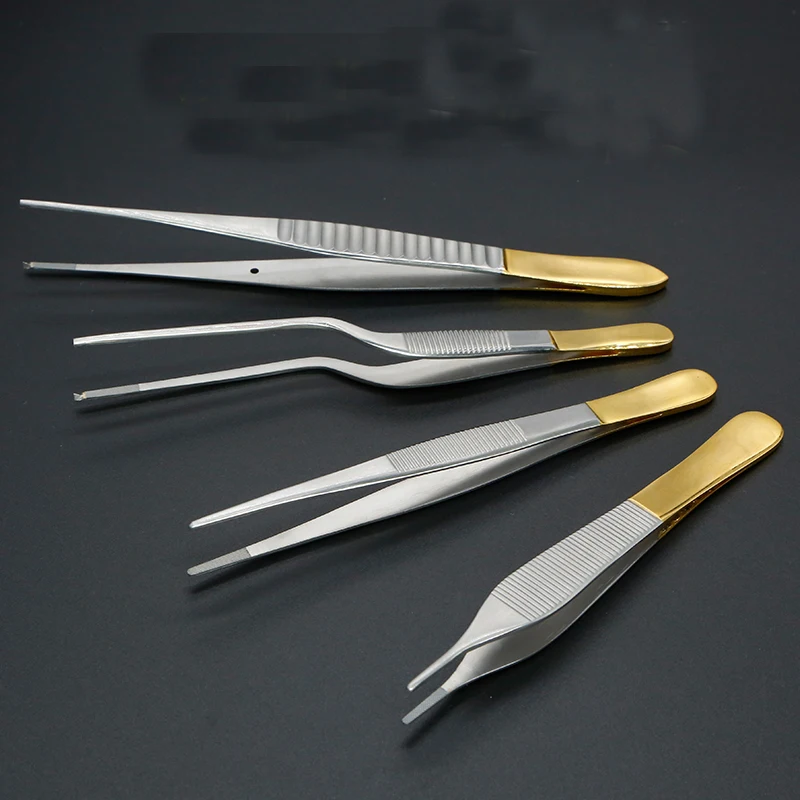 

Insert toothless tweezers with gold handle platform toothed tweezers