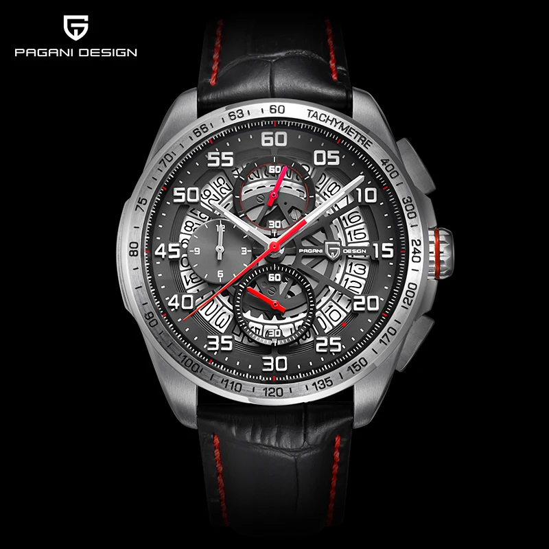 Часы скелетоны PAGANI мужские кварцевые дизайнерские водонепроницаемые брендовые