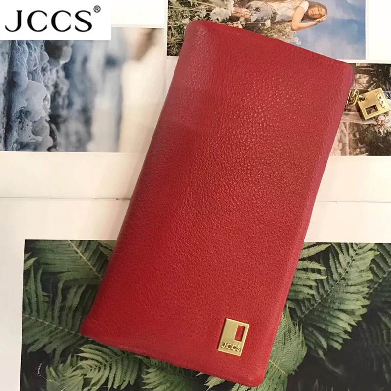 JS3211 Red JCCS складной кошелек из натуральной кожи женские и мужские длинные кошельки Ретро Модный кошелек клатч Кошельки подарок JS1028 - Цвет: JS3211 Red