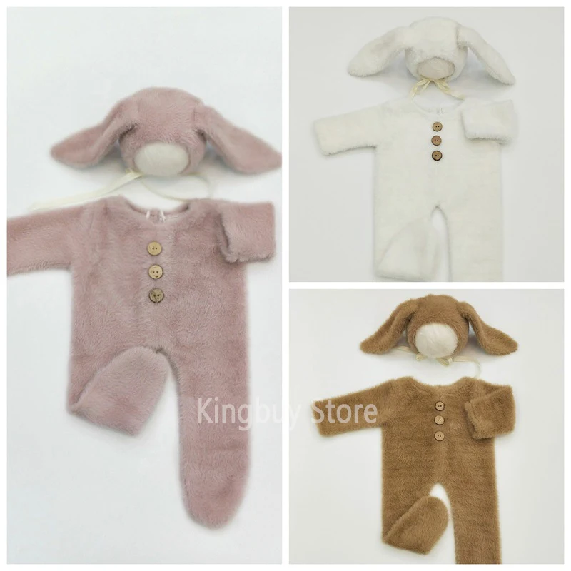 Accesorios de fotograf&iacute;a para reci&eacute;n nacido, pelele + sombrero, conjunto de accesorios de fotograf&iacute;a para ni&ntilde;o peque&ntilde;o, traje para sesi&oacute;n de fotos de estudio, 2 uds.-0