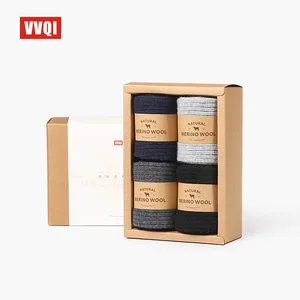 VVQI, брендовые носки, осеньзима, носки из мериносовой шерсти, теплые хлопковые мужские носки в деловом стиле, новые носки в национальном стиле, забавные, 4 пары в партии