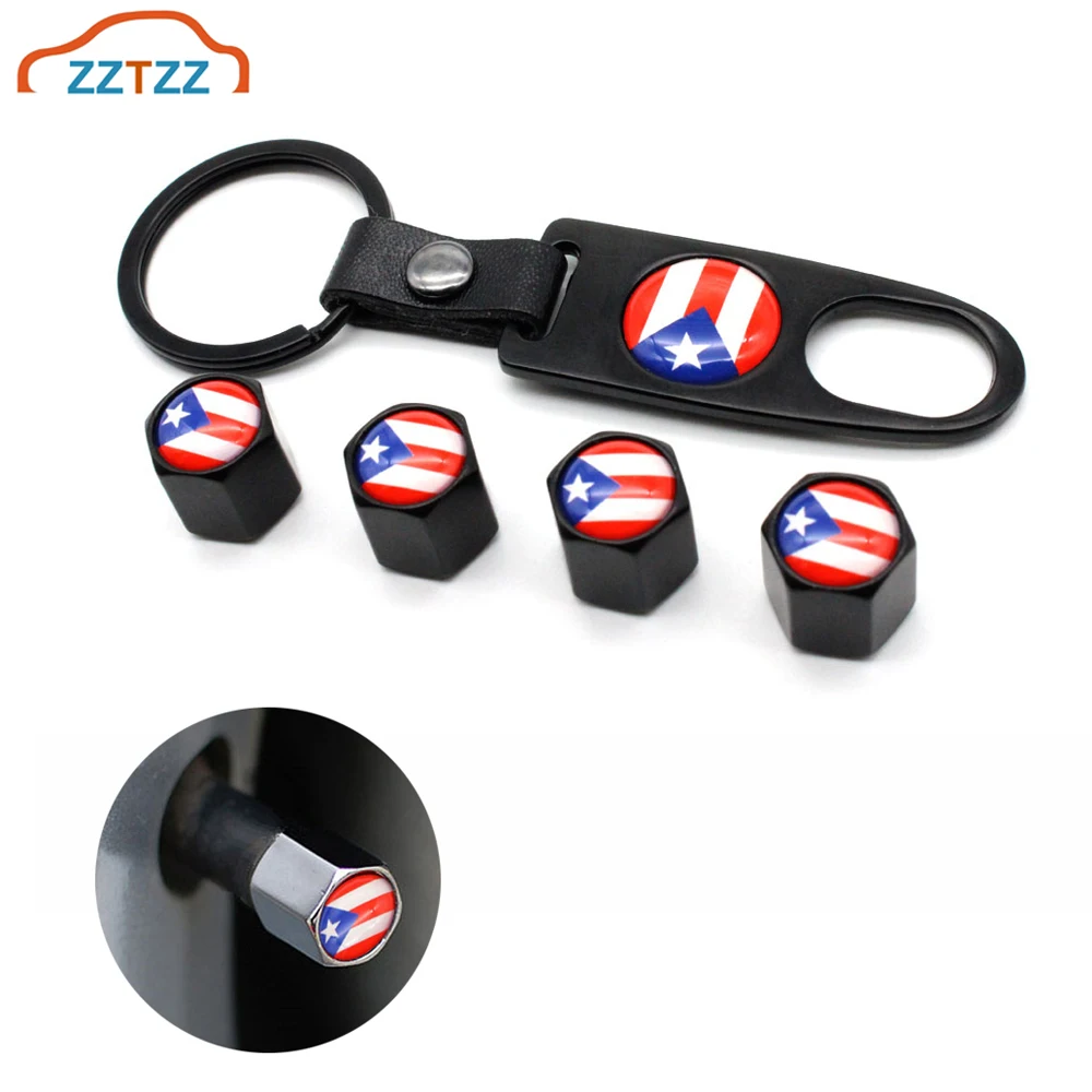 4 шт. цинковый сплав флаг Пуэрто Рико колпачки для автомобильных колес клапанов