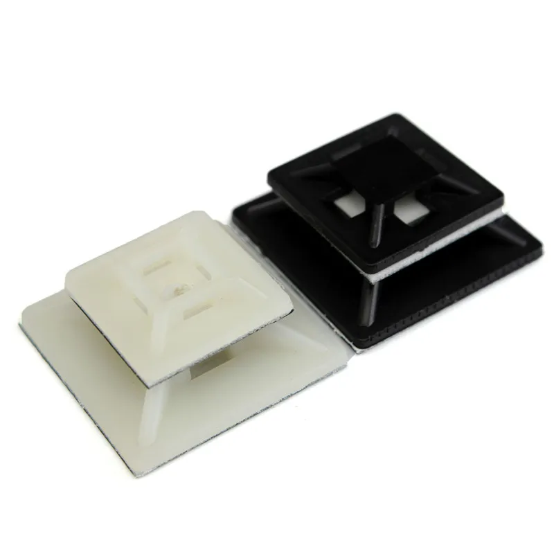 50 шт. самоклеящиеся крепления для кабелей проводов и кабелей|adhesive cable tie mount|black