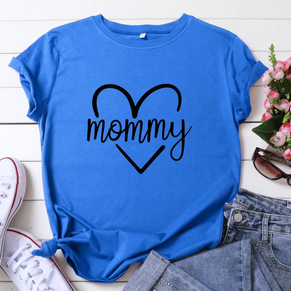 

Women Summer T Shirt Plus Size 5XL Letter Print Mommy T-Shirt Woman Loose T Shirt 100% Cotton Short Sleeve Lady Tee Tops