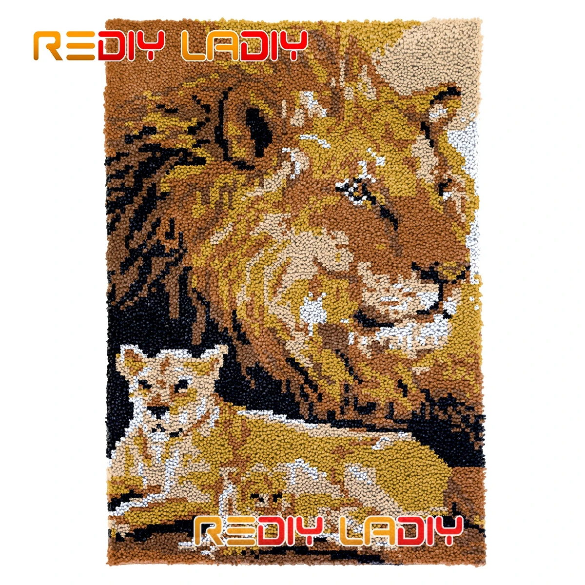 

Набор ковер с крючком-защелкой, ковер для самостоятельной сборки семьи Львов, плюшевый настенный подвесной ковер из крупной пряжи, декорати...