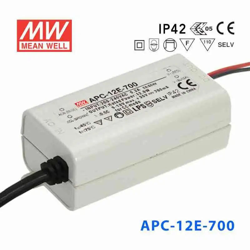 MEAN WELL APC-12E-700 18V 700mA meanwell APC-12E 12 6 W одиночный выход Индикатор импульсный источник