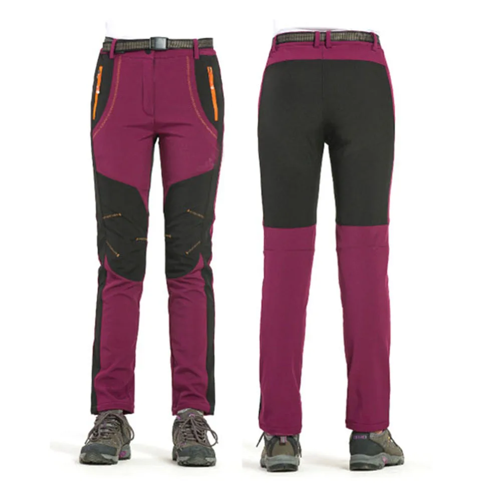 Women wine red Мужские 4XL новые штаны для походов, походов, рыбалки, кемпинга, альпинизма, бега, брюки размера плюс, больше размера d, водонепроницаемые штаны для улицы - Цвет: Women wine red