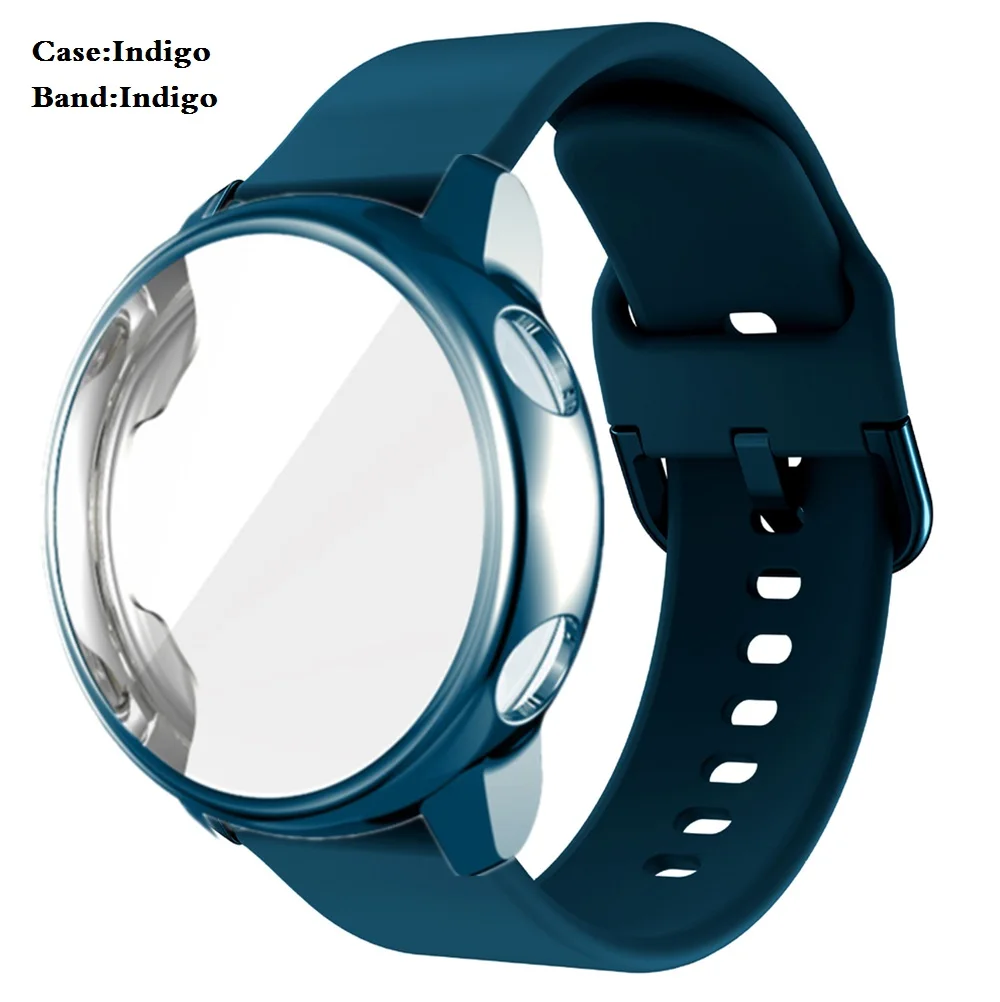 Ремешок и чехол для Samsung Galaxy Watch Active 2 44 мм 40 силиконовый с полным покрытием смарт