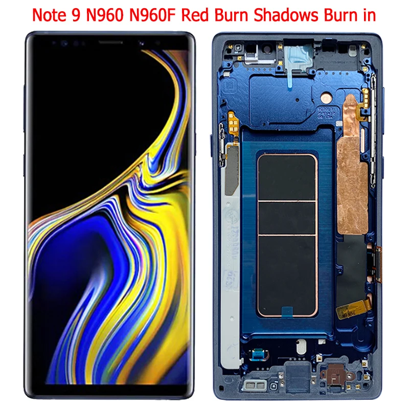 Original N960 LCD For Samsung Galaxy Note 9 LCD Display With Frame Assembly NOte 9 N960D N960DS LCD Display With Burn Shadows