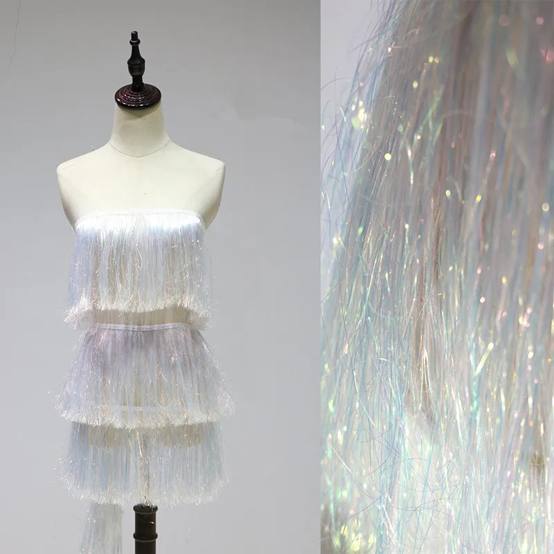 Белая кружевная юбка с длинной бахромой и для латиноамериканских танцев | Дом сад