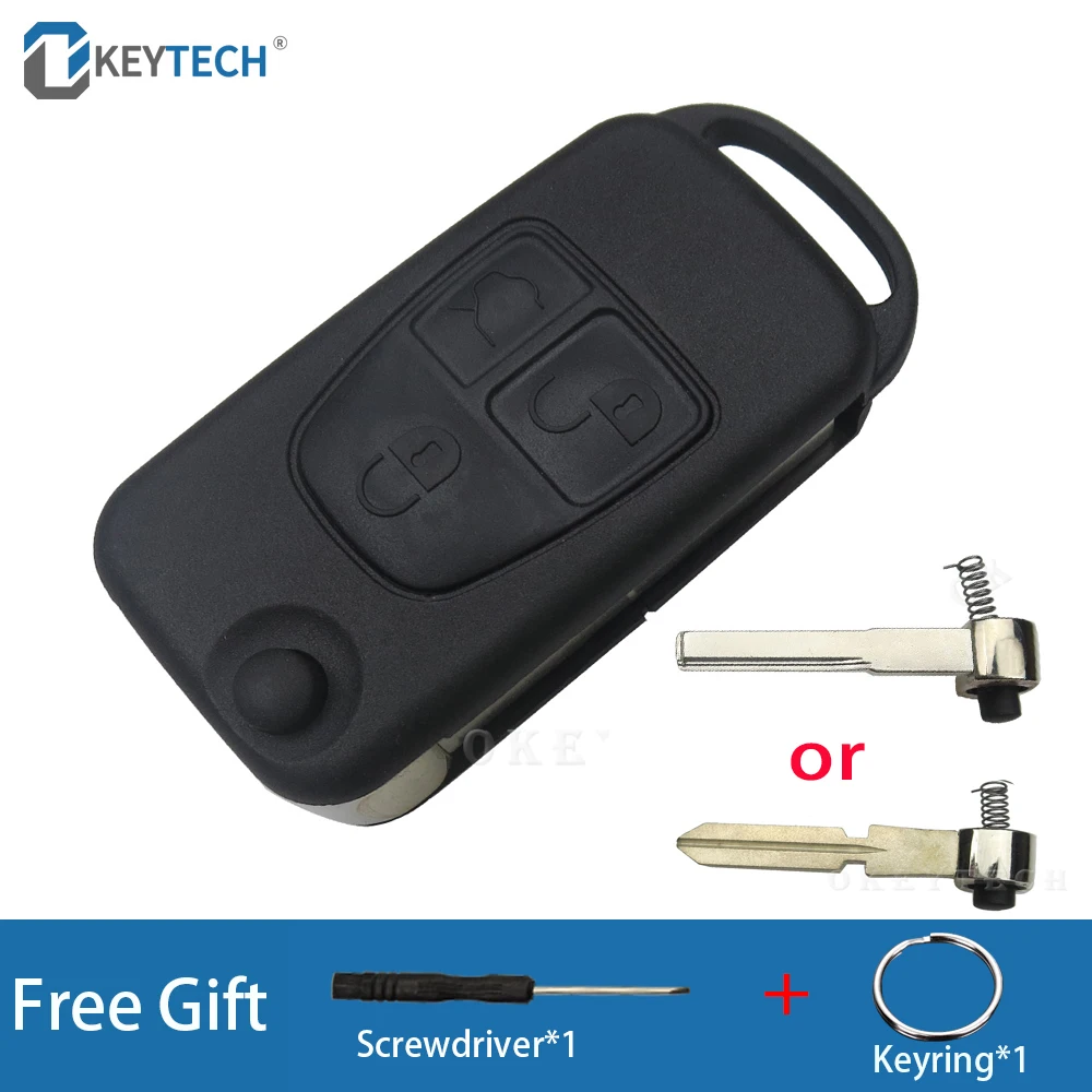 

OkeyTech Складной флип-брелок с 3 кнопками для Mercedes Benz SLK E113 A C E S W168 W202 W203