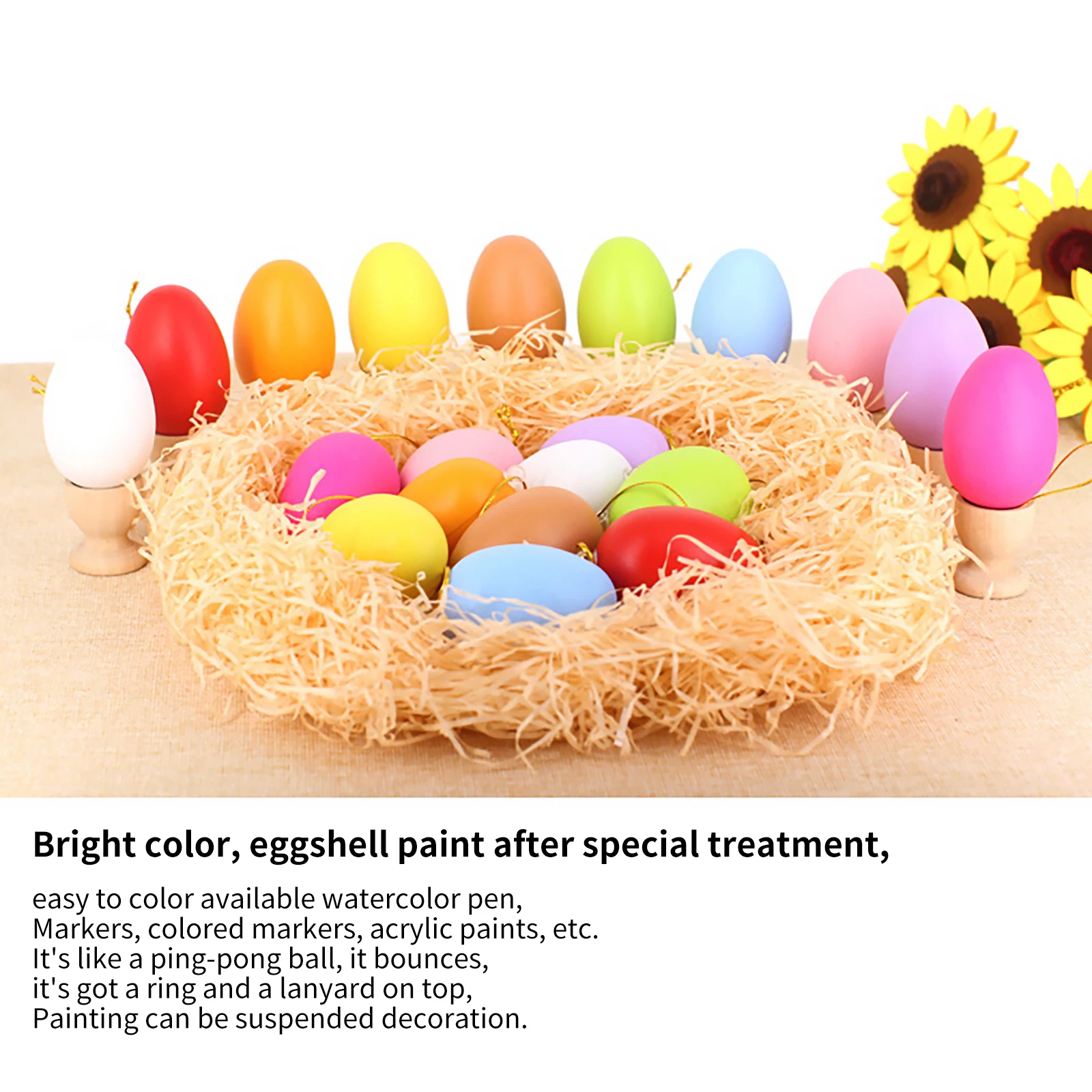 

20Pcs Kid Painted Easter Eggs Happy Easter Decoration Painted Bird Pigeon Eggs DIY Craft Kids Gift Favor Home Decor Easter Party