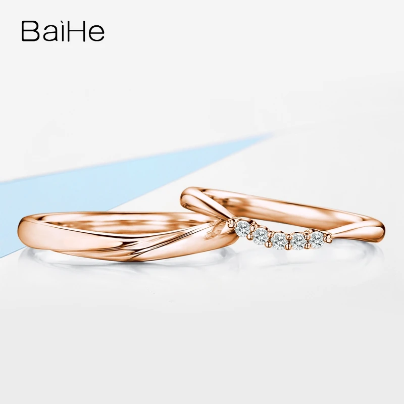 BAIHE Solid 18K White Gold H/SI Natural Diamonds Ring Man Girl Trendy Fine Jewelry Couple Valentine's Day Gift | Украшения и