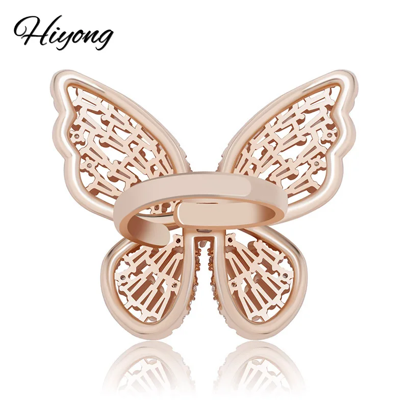 Открытые Регулируемые кольца Hiyong в стиле хип-хоп с инкрустацией из циркония