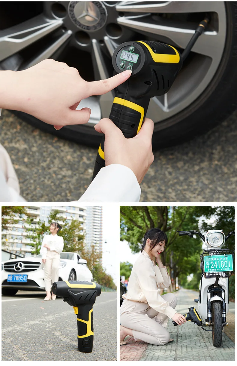 

Car Air Compressor Portable Inflatable Pump 12V Automobile Tire Inflator Mini Electric Auto for Travel Boat Air Compressors Tool