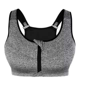 

ECTIC2021 Women's Solid Color Zipper Plus Size Yoga Sports Bra Sleep Shockproof Vest Top Seamless Running Beauty Back Bra