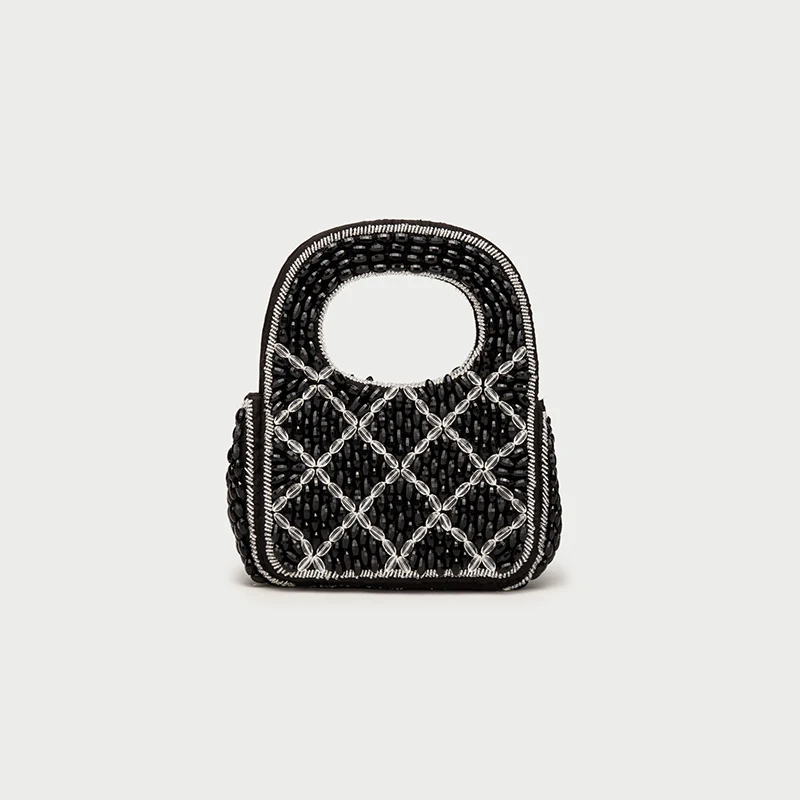 Французский нишевый дизайн для вечеринок красная женская сумка с бусинами