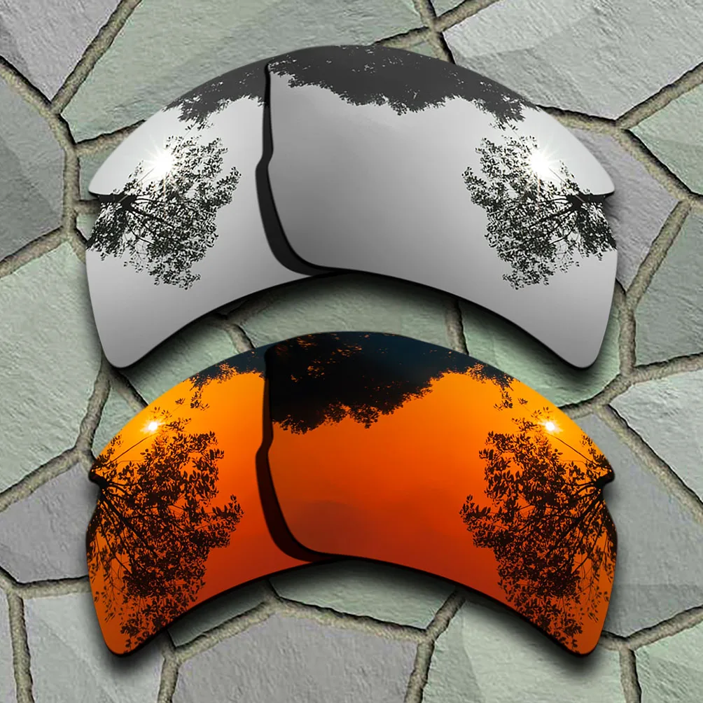 

(Серебристые зеркальные + оранжево-красные Зеркальные покрытия) 2 пары поляризованных сменных линз для Flak 2,0 XL 100% защита от Уфа и уфв