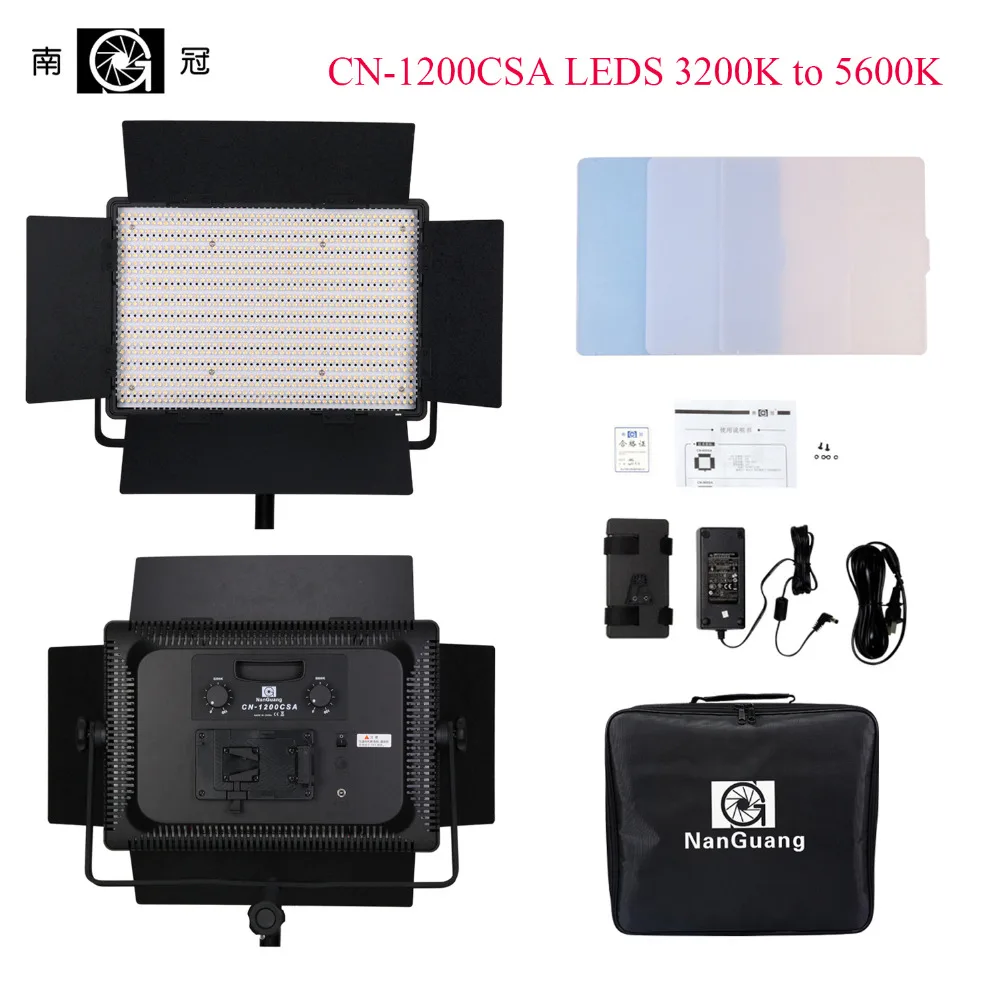 Nanguang CN-1200CSA светодиодный S 3200K до 5600K 7750 Lux во время студийной видеосъемки